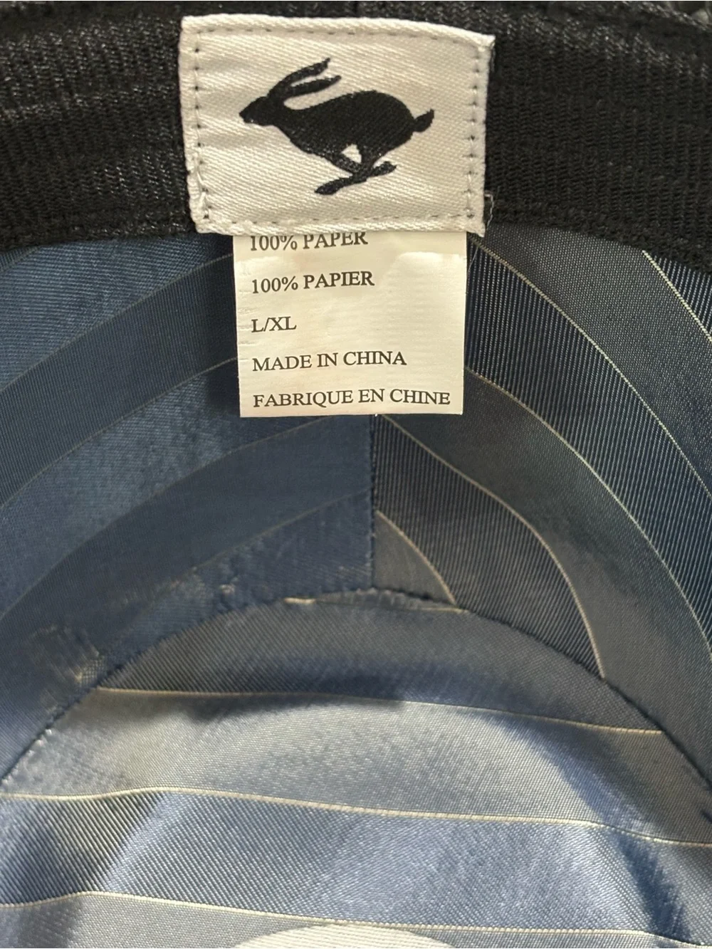 PETER GRIMM Fedora Hat Trilby Black Size L/XL Blue Silk Band Structured